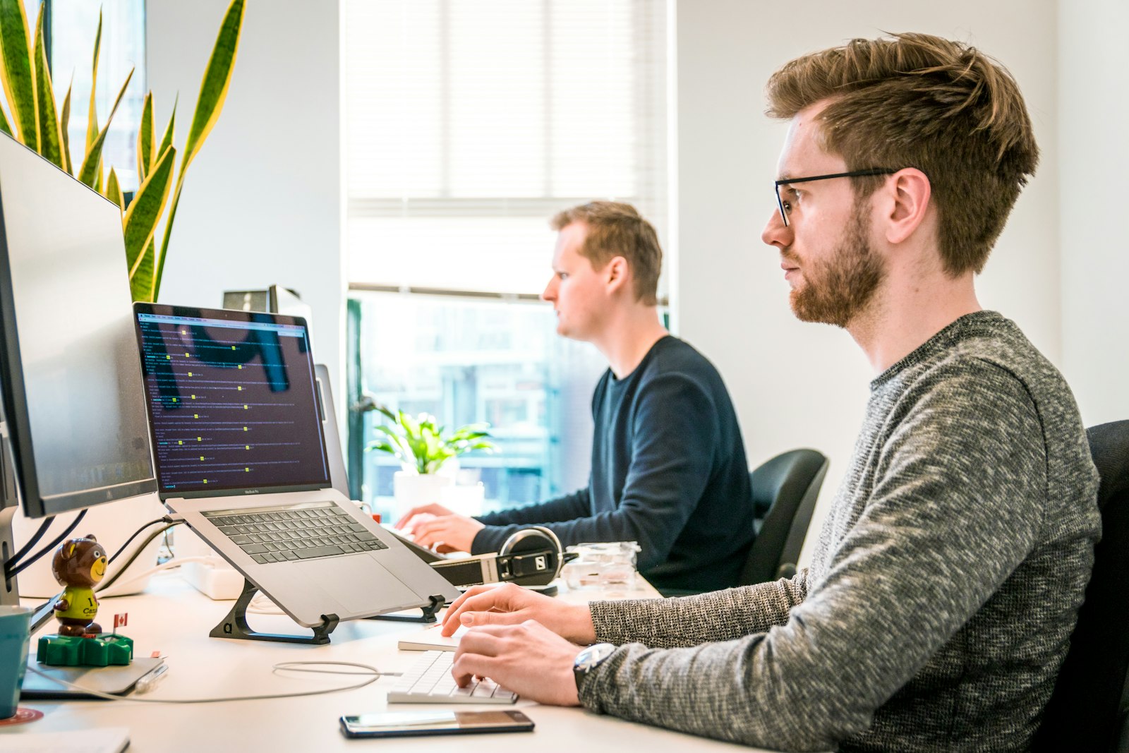 Operator working inside a CRM dashboard