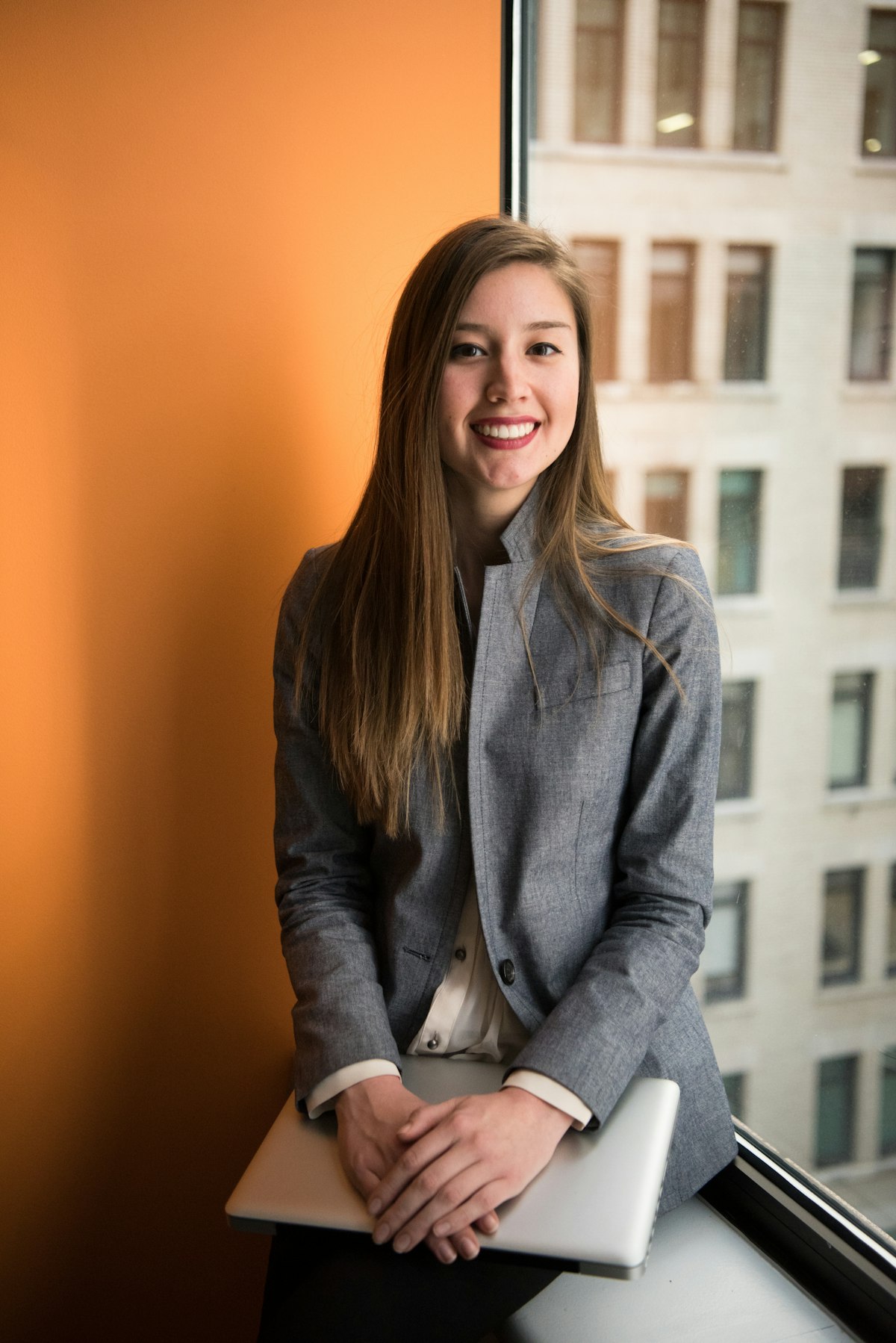 Business leader smiling in an office